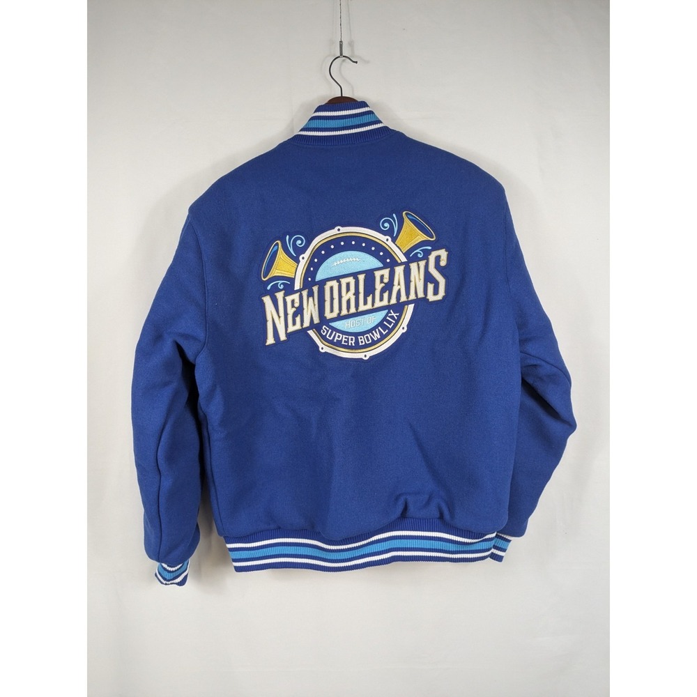 2025 NFL Super Bowl LIX New Orleans JH Design Wool Heavy Coat Sz L Football 3062 - Picture 3 of 10